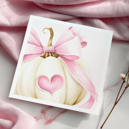 Coquette Pumpkin Rosa Baby Shower Pappersservett