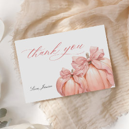 Coquette Pumpkin Rosa Bow Baby Shower Tack Ca Kort