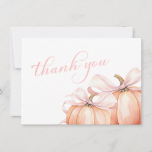 Coquette Pumpkin Rosa Bow Baby Shower Tack Kort