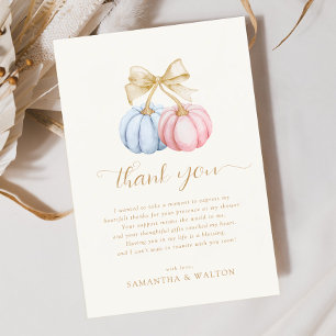 Coquette Pumpkins Gender Reveal Tack Kort