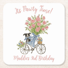 Coquette Puppy Födelsedagsfest Underlägg