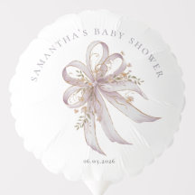 Coquette purple bow baby shower