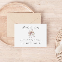 Coquette purple bow baby shower Books for baby  Tilläggskort