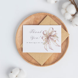 Coquette purple bow baby shower  tack kort