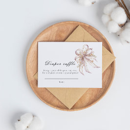 Coquette purple bow baby shower  tilläggskort