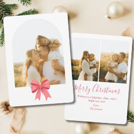 Coquette Red Bow Arch Preppy 3 Photo jul Julkort