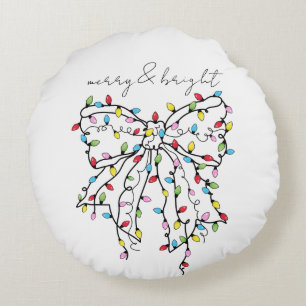 Coquette Ribbon jul Ljus Merry & Bright Rund Kudde