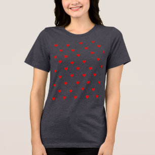 Coquette röda hjärtan mönster grafisk t-shirt