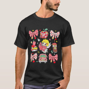 Coquette Rosa Båge Äpple Lärarens Tacksägelse Vale T Shirt