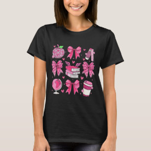 Coquette Rosa Båge Äpple Lärarens Värdering Valen T Shirt