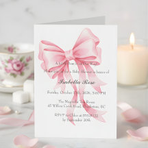 Coquette Rosa Båge Baby Shower Det är en Tjej
