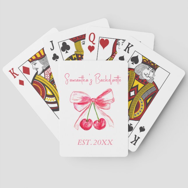 Coquette Rosa Båge Körsbär Sällskapsfest  Casinokort (Baksidan)