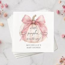 Coquette Rosa Båge Liten Pumpa Baby Shower