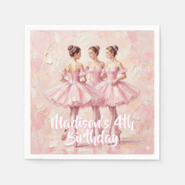 coquette rosa ballerina födelsedag pappersservett