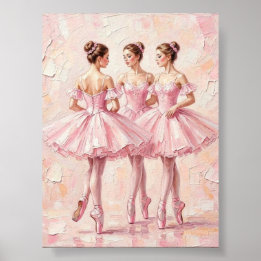 coquette rosa ballerina oljemålning (affisch) poster