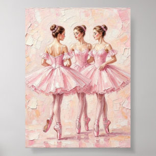 coquette rosa ballerina oljemålning (affisch) poster