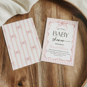 Coquette Rosa Band Rosett Flick Babyfirande Inbjudningar