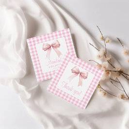 Coquette Rosa Bow Baby Shower Girl Tack Märkre Gåvor Etiketter