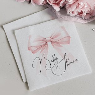Coquette Rosa Bow Baby Shower Pappersservett