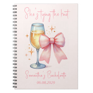 Coquette Rosa Bow Bachelorette Party Anteckningsbok