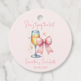 Coquette Rosa Bow Bachelorette Party Gåvor Etiketter