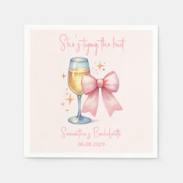 Coquette Rosa Bow Bachelorette Party Pappersservett