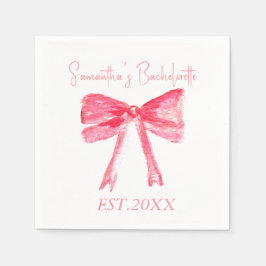 Coquette Rosa Bow Bachelorette Party Pappersservett