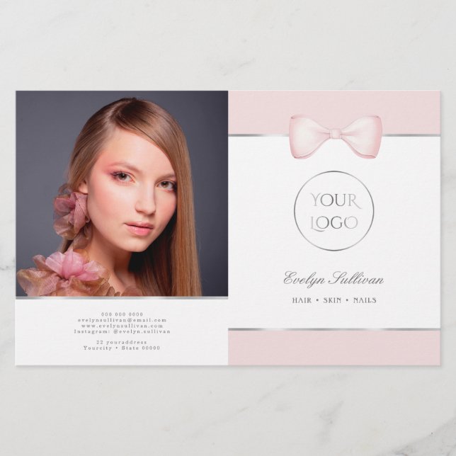 Coquette Rosa Bow Bifold Brochure (Framsida)