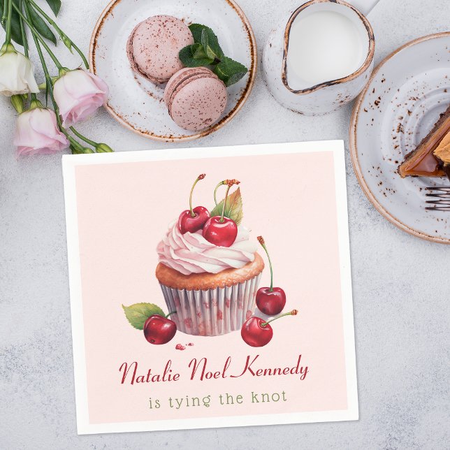 Coquette Rosa Bow Cherry Cake Finare Girl Aestthet Pappersservett (Skapare uppladdad)