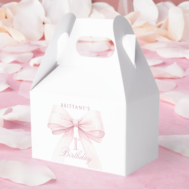 Coquette Rosa Bow Första födelsedag Presentaskar (Skapare uppladdad)