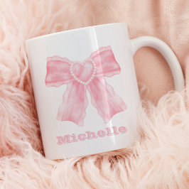 Coquette Rosa Bow Girly Kaffemugg