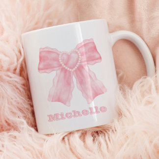 Coquette Rosa Bow Girly Kaffemugg