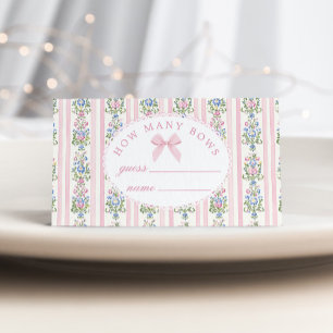 Coquette Rosa Bow Hur många bisbabyduschspel? Tilläggskort