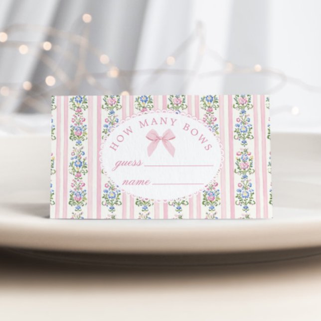 Coquette Rosa Bow Hur många bisbabyduschspel? Tilläggskort (Skapare uppladdad)
