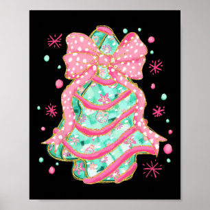 Coquette Rosa Bow Julgran Cake Preppy Chris Poster