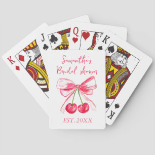 Coquette Rosa Bow Körsbär Brud Bröllopsdusch  Casinokort