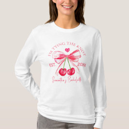 Coquette Rosa Bow Körsbär Sjungande Möhippa  T Shirt