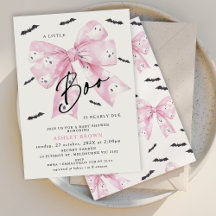 Coquette Rosa Bow Little Boo Baby Shower