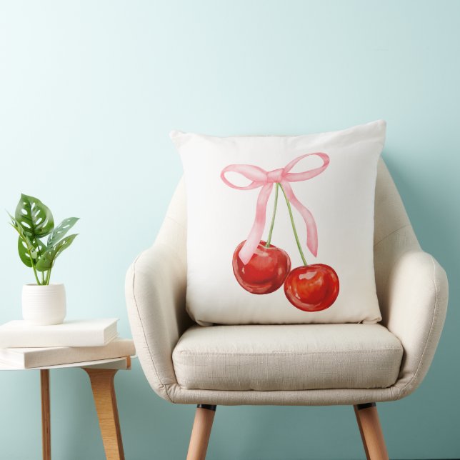 Coquette rosa bow med körsbär kudde (Stol)