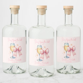 Coquette Rosa Bow Möhippa Spritflaskor Etikett