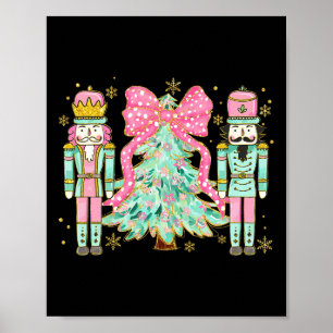 Coquette Rosa Bow Nutcracker Julgran Preppy Poster