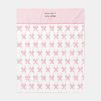 Coquette Rosa Bow-Personlig Fleecefilt