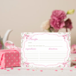 Coquette Rosa Bow Recipe för Bride RecipeCard