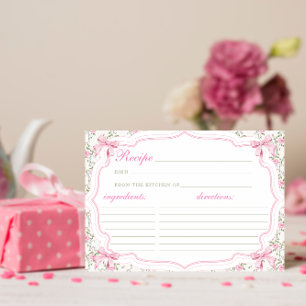 Coquette Rosa Bow Recipe för Bride RecipeCard