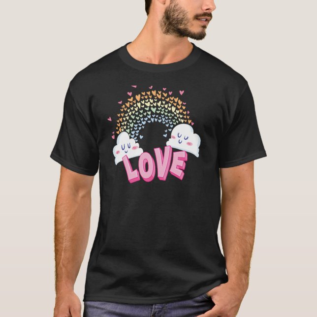 Coquette Rosa Bow Regnbåge Galaxy KarusellMjölkakt T Shirt (Framsida)