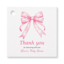 Coquette Rosa Bow Retro Girl Baby Shower