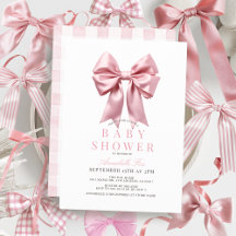 Coquette Rosa Bow Ribbon Girl Baby Shower
