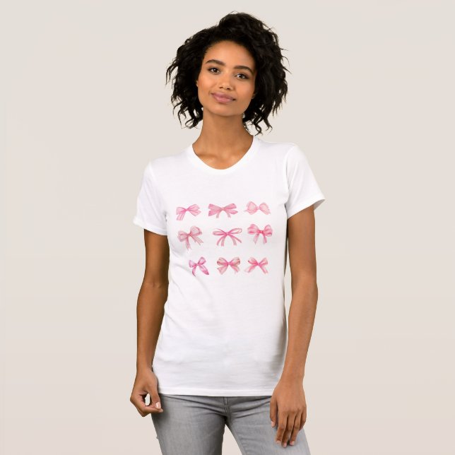 Coquette Rosa Bow Shirt for Women - Women's Bella T (Hel framsida)