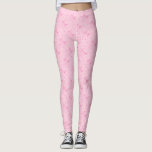 Coquette Rosa Bows Hand plockade Mönster Leggings<br><div class="desc">Coquette och vismisk litteratur med hand plockade illustration av rosa bågar och hjärtan.</div>
