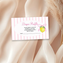 Coquette Rosa Citron Baby Shower Blöja Lotteri